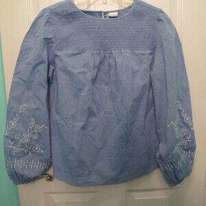 Lascana Pure Collection Baby Blue top with white embroidery with Tags  Size 6